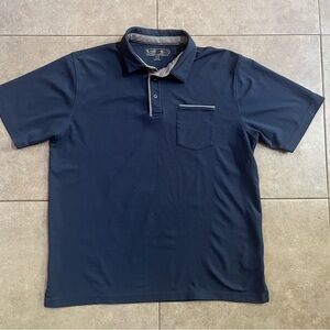 Pebble Beach Men's Dry-Luxe Performance Polo Pocket Shirt Large Blue